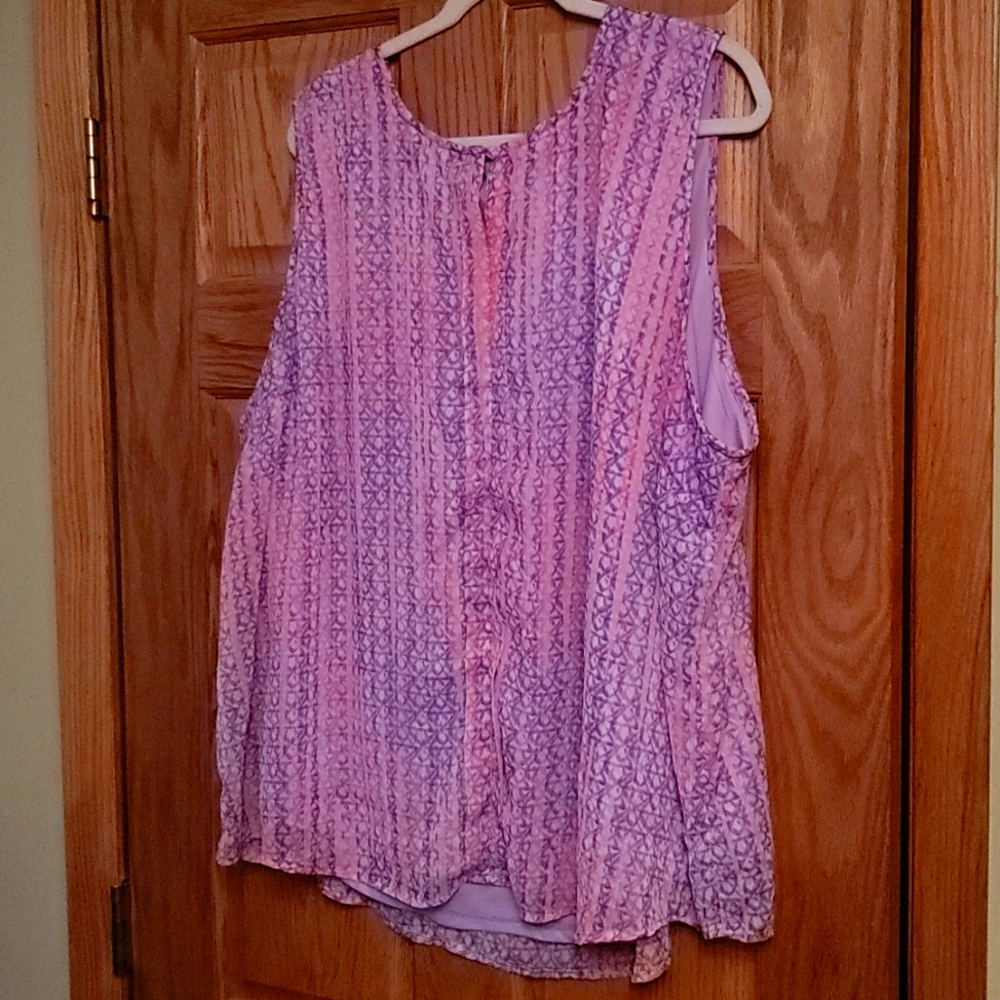 Purple & pink pattern - blouse 3X (CJ Banks)